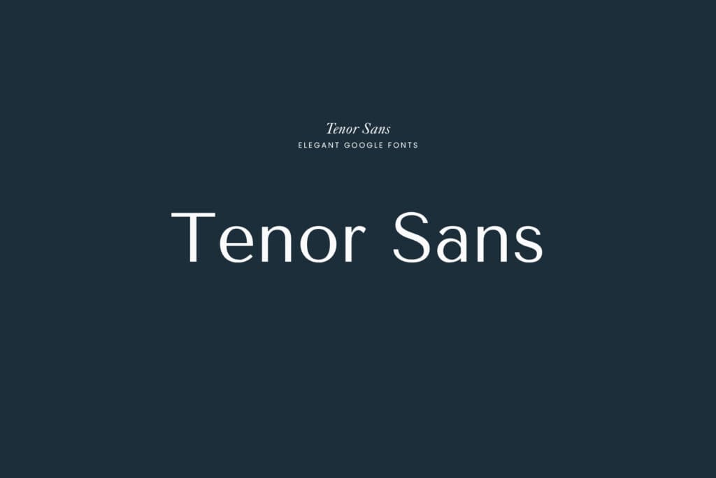 Tenor Sans | An elegant sans-serif Google Font with just enough warmth to feel approachable while still reading as polished and elevated. 