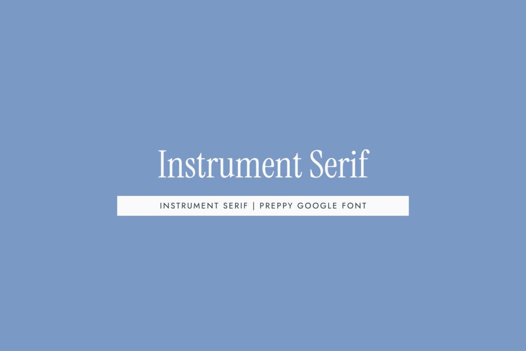 Instrument Serif - A delicate, refined serif with an almost vintage editorial quality